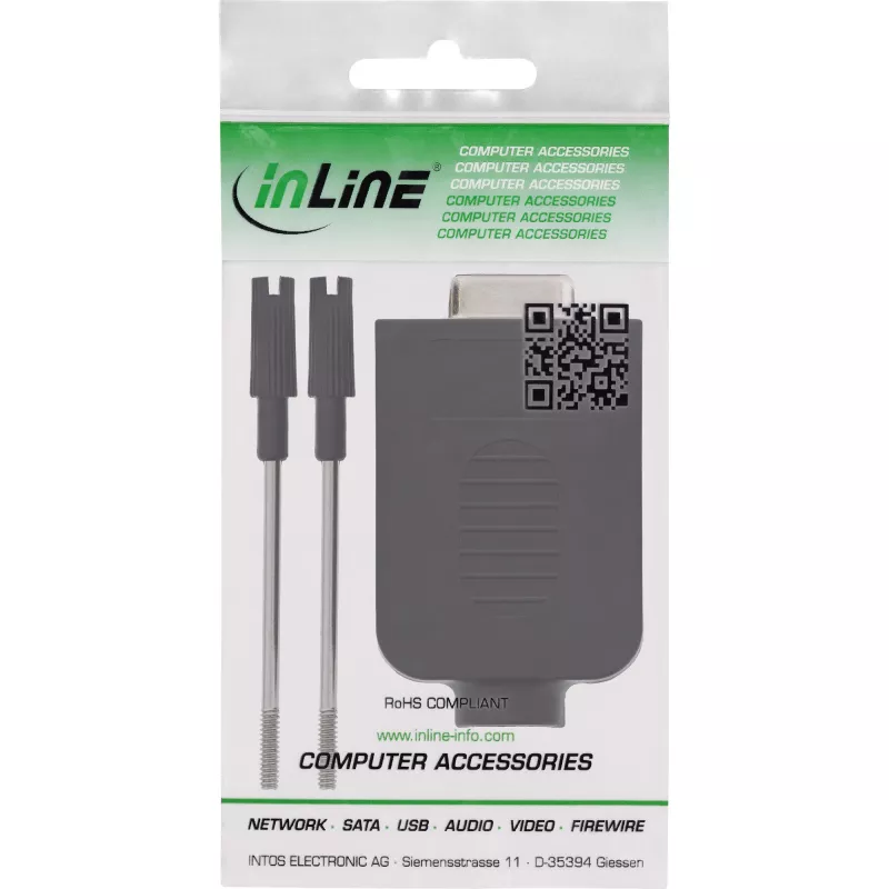 InLine 92501G liitin liitinlohko / D-Sub 9 musta