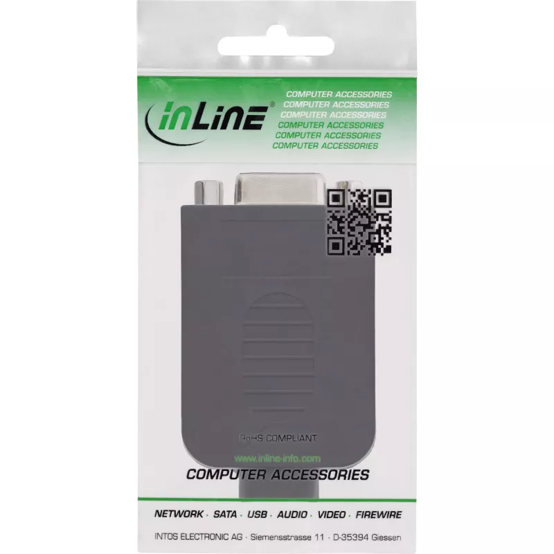InLine 92501H kaapeliliitin liitinlohko / D-Sub 9 musta