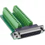 InLine 92502E kaapeliliitin riviliitin / D-Sub 25 vihreä