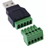 InLine 92504A kaapeliliitin USB-A / riviliitin, 5-napainen musta, vihreä