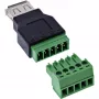 InLine 92504B johdinliitin USB-A / riviliitin, 5-napainen musta, vihreä