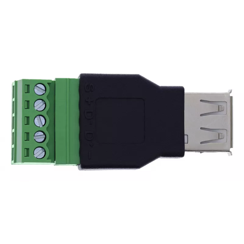 InLine 92504B johdinliitin USB-A / riviliitin, 5-napainen musta, vihreä