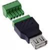 InLine 92504B johdinliitin USB-A / riviliitin, 5-napainen musta, vihreä
