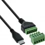 InLine 92504E johdinliitin USB-C / riviliitin, 5-napainen musta, vihreä