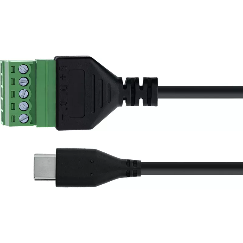InLine 92504E johdinliitin USB-C / riviliitin, 5-napainen musta, vihreä