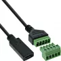 InLine 92504F kaapeliadapteri USB-C / riviliitin, 5-napainen musta, vihreä