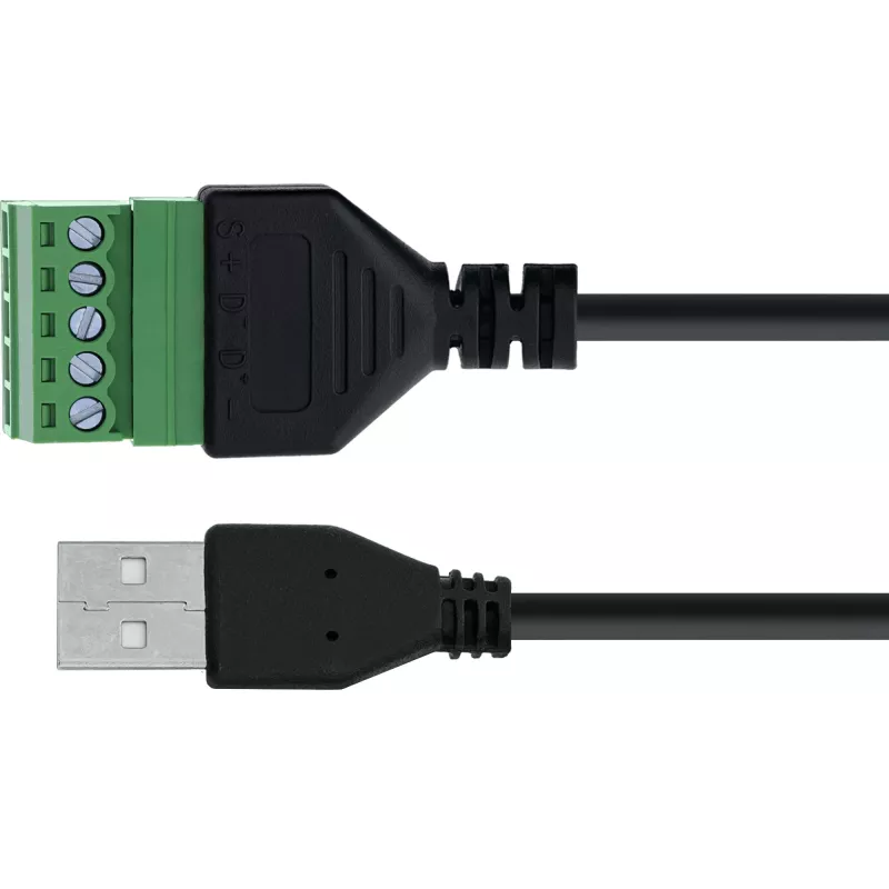 InLine 92504G kaapeliliitin USB-A / riviliitin, 5-napainen musta, vihreä