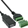 InLine 92504H johdinliitin USB-A / liitinlohko, 5-napainen musta, vihreä