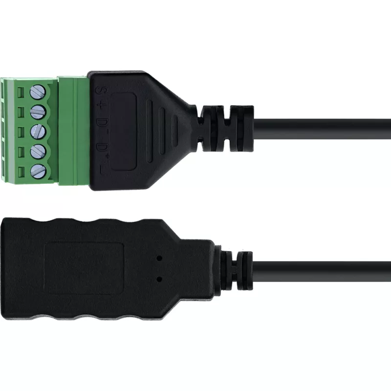 InLine 92504H johdinliitin USB-A / liitinlohko, 5-napainen musta, vihreä
