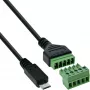 InLine 92504C kaapeliadapteri Micro USB / riviliitin, 5-napainen musta, vihreä