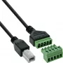 InLine 92504I kaapeliliitin USB-B / riviliitin, 5-napainen musta, vihreä