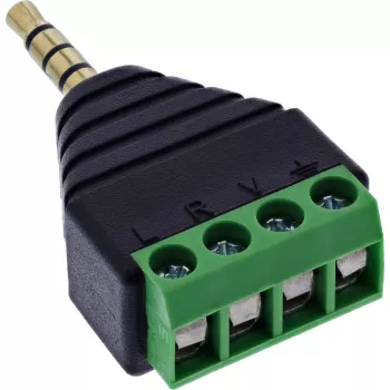 InLine 92504J kaapeliliitin 3,5 mm 4-napainen TRRS-kuulokeliitin / riviliitin 4 liitäntää musta, vihreä