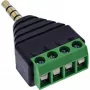 InLine 92504J kaapeliliitin 3,5 mm 4-napainen TRRS-kuulokeliitin / riviliitin 4 liitäntää musta, vihreä