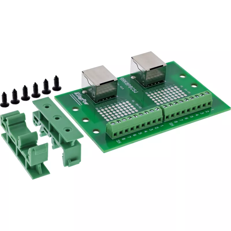 InLine 92505C kaksois-RJ45-liitin riviliitin, suora, DIN-kisko