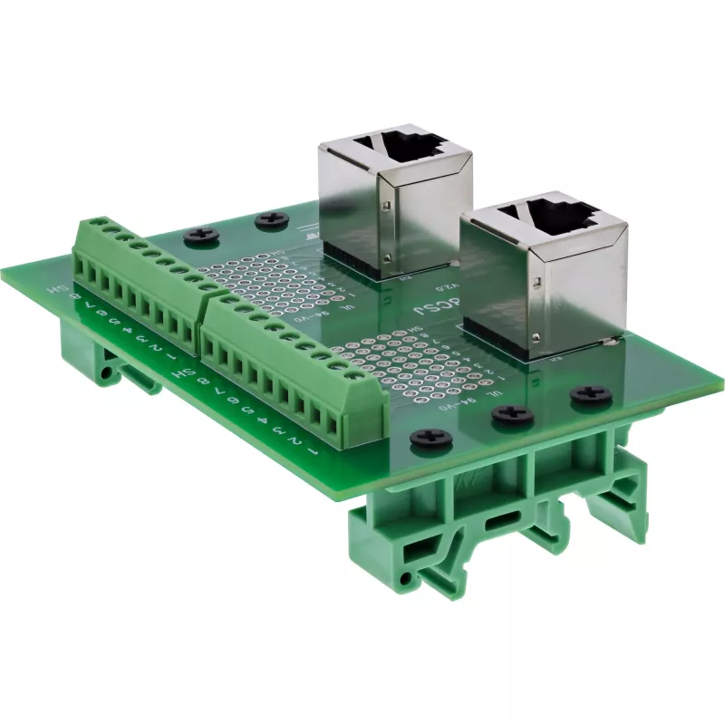 InLine 92505D kaapeliliitin 2x RJ45 8P8C / 2x riviliitin 9 liitintä vihreä