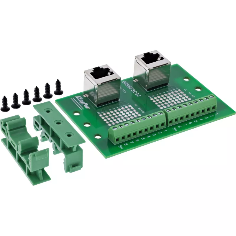 InLine 92505D kaapeliliitin 2x RJ45 8P8C / 2x riviliitin 9 liitintä vihreä
