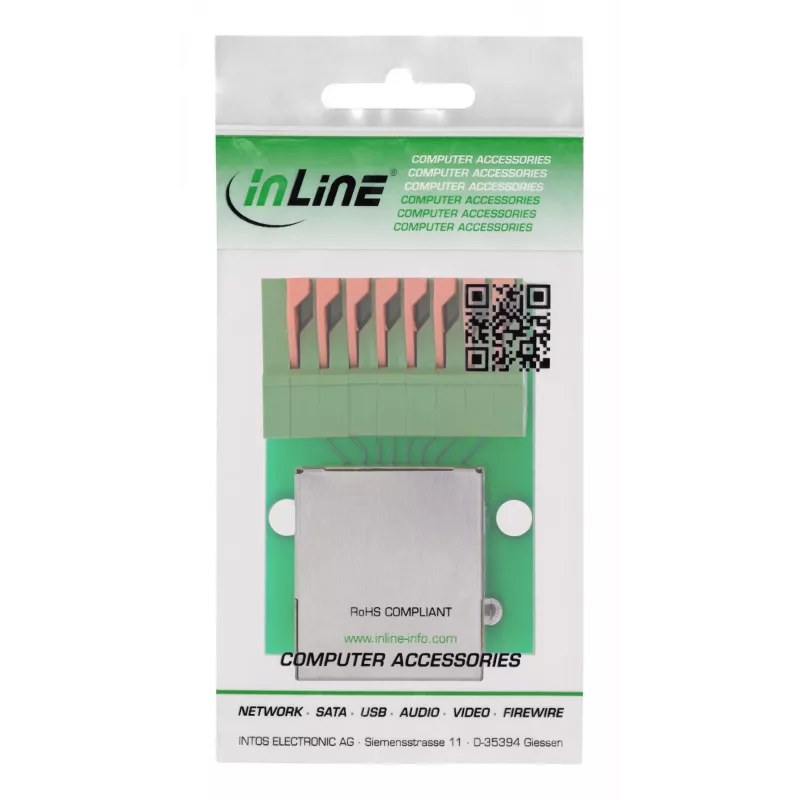 InLine 92505F johdinliitin RJ45 Cat.5e 8P8C / riviliitin, 8-napainen vihreä