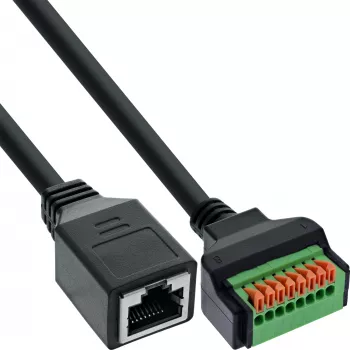 InLine 92505H johdinliitin RJ45 Cat.5e 8P8C / riviliitin, 8-napainen musta