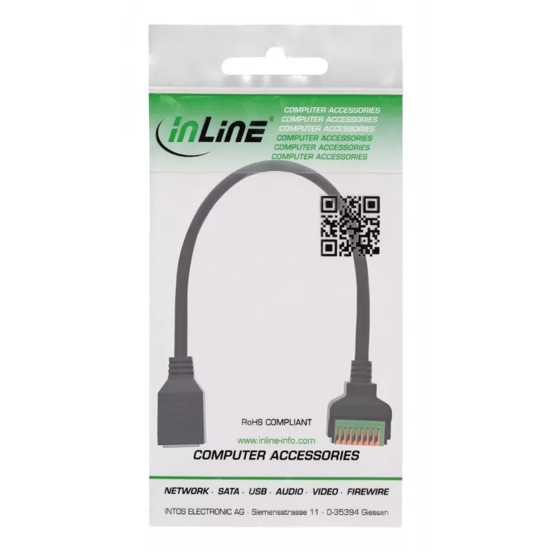 InLine 92505H johdinliitin RJ45 Cat.5e 8P8C / riviliitin, 8-napainen musta
