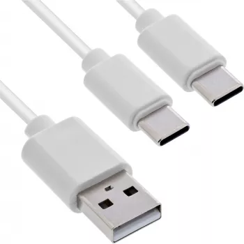 InLine 35121W USB-kaapeli USB 2.0 1 m USB A 2 x USB C valkoinen