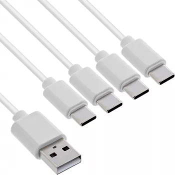 InLine 35146W USB-kaapeli USB 2.0 0,5 m USB A 4 x USB-C valkoinen
