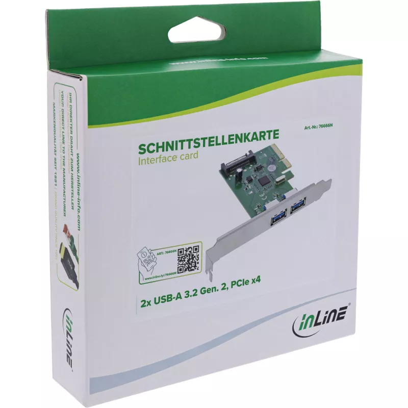 InLine 76666N liitäntäkortti/sovitin sisäinen USB 3.2 Gen 2 (3.1 Gen 2)