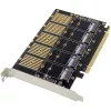 InLine 76619G liitäntäkortti, PCIe x16 - 5x M.2 Key B SATA, sis. matalaprofiilikiinnikkeen