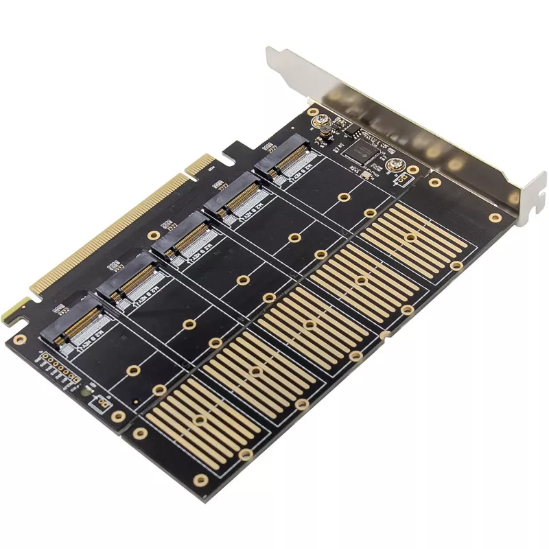InLine 76619G liitäntäkortti, PCIe x16 - 5x M.2 Key B SATA, sis. matalaprofiilikiinnikkeen