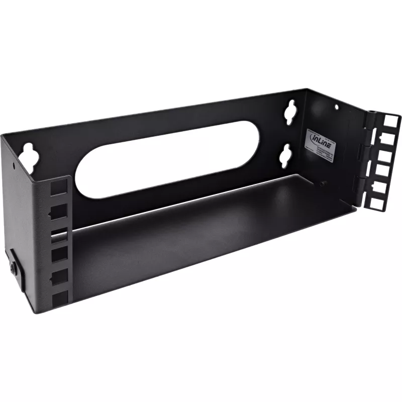 InLine 10 tuuman mini-teline seinäasennukseen, 2U, syvyys 7,6 cm, musta