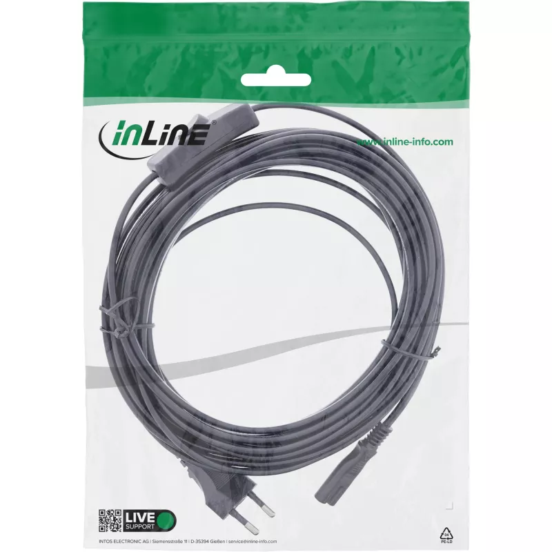 InLine 16155 virtajohto musta 5 m CEE7/16 IEC C7