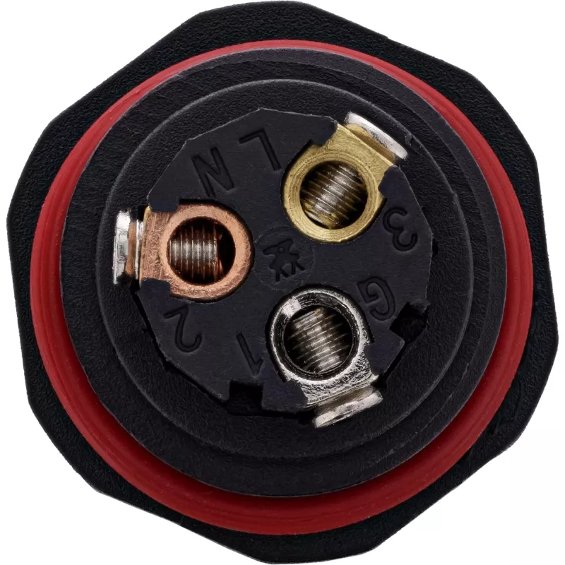 InLine 69927U IP68 verkkovirtaliitin, 3-napainen, 3-tie (T), M20, musta