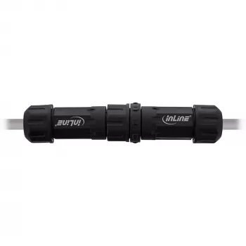 InLine 69927W IP68 verkkovirtaliitin, 3-napainen, pistoke/liitin, M20, musta