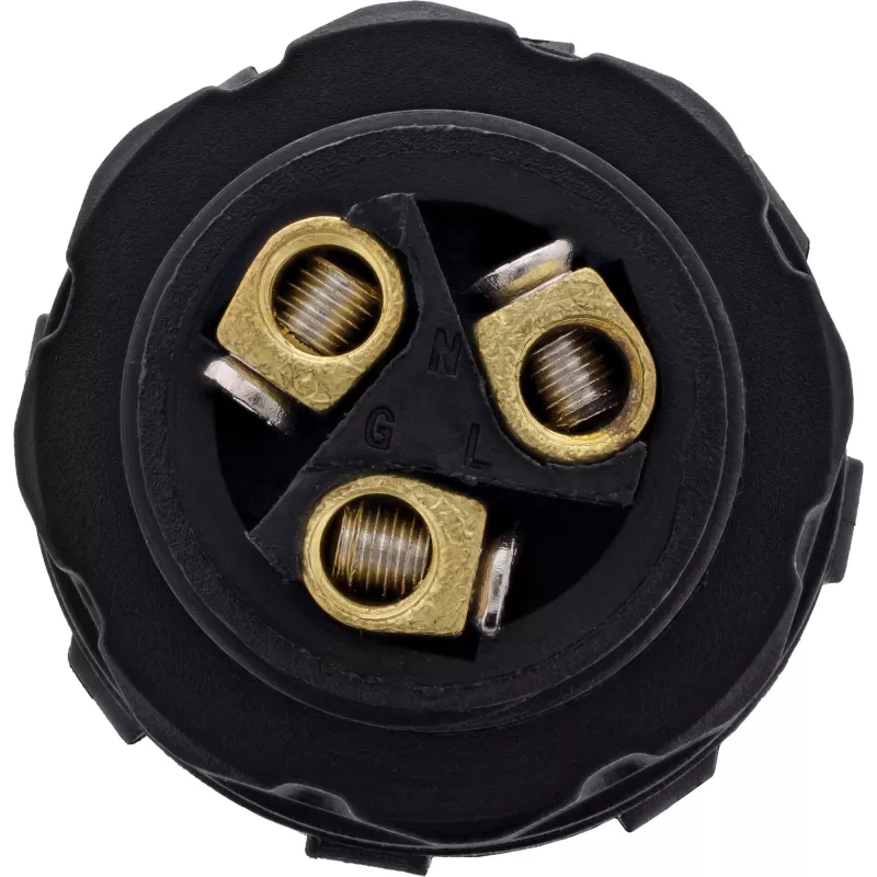 InLine 69927W IP68 verkkovirtaliitin, 3-napainen, pistoke/liitin, M20, musta