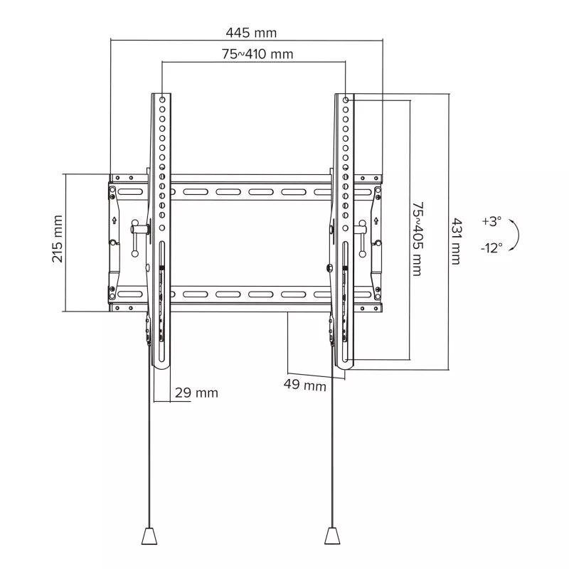 InLine 23101B TV-seinäteline/jalusta 177,8 cm (70