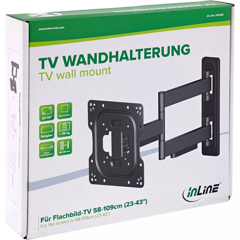 InLine 23103B TV-seinäteline 109,2 cm (43
