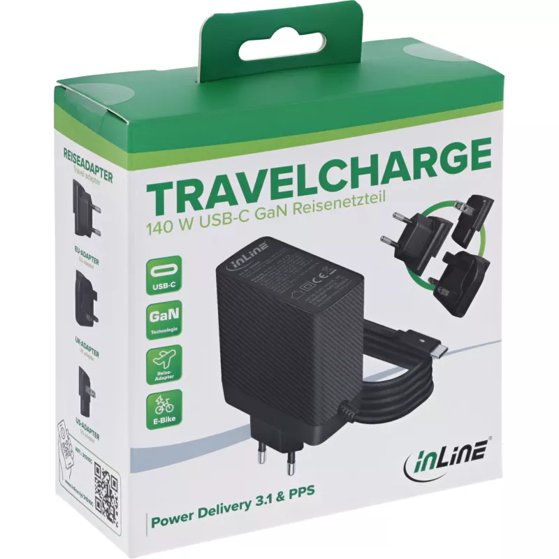 Mobiililaturi InLine 31516C — kompakti USB-verkko-adapteri älypuhelimien ja tablettien lataamiseen