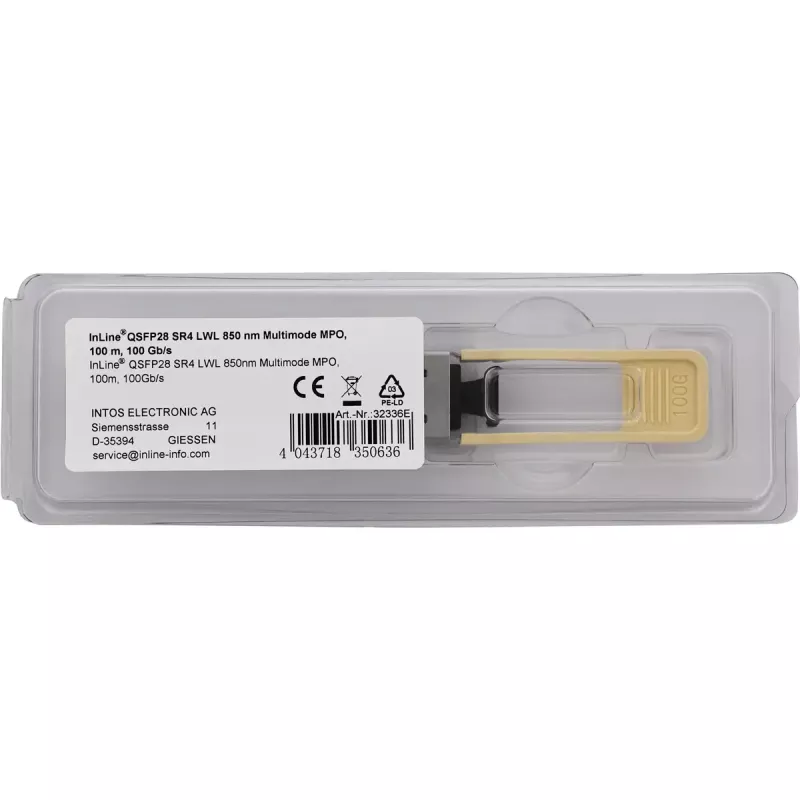 InLine 32336E verkko-lähetin-vastaanotinmoduuli kuitu 100000 Mbit/s QSFP28 850 nm