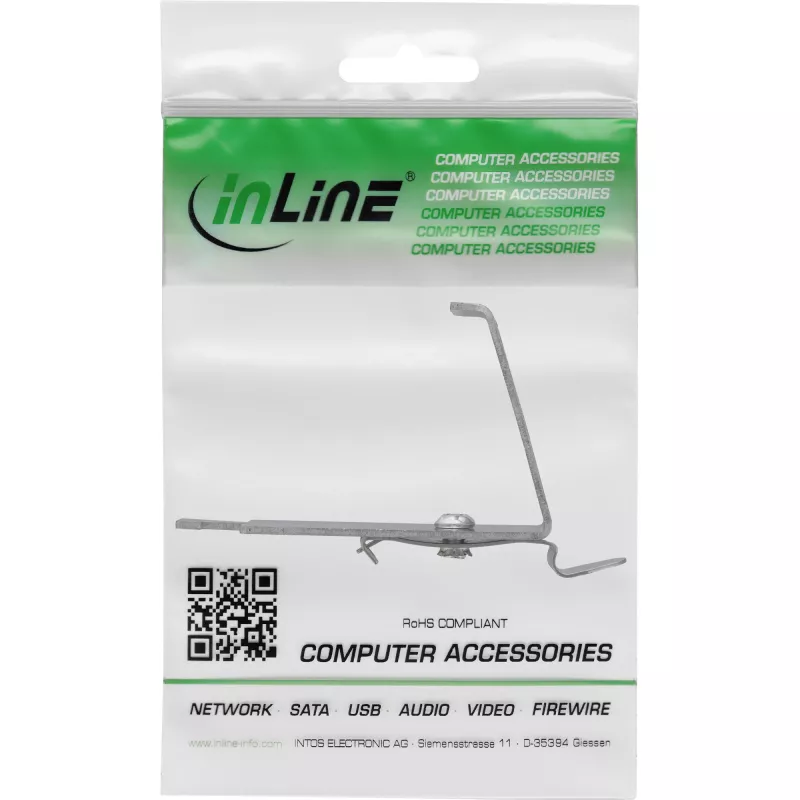InLine 76203L Keystone SNAP-In metallimoduulin pidike, yksittäinen, DIN-kiskolle, kielekkeellä