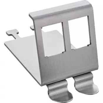 InLine 76203M Keystone SNAP-In metallimoduulin pidike, 2-paikkainen, DIN-kiskolle, kielekkeellä