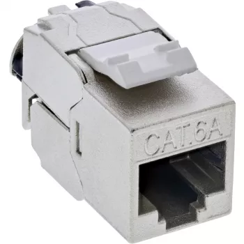 InLine 76202V Keystone RJ45-liitin ohut, SNAP-In, Cat.6A, integroitu nippuside, 10 kpl