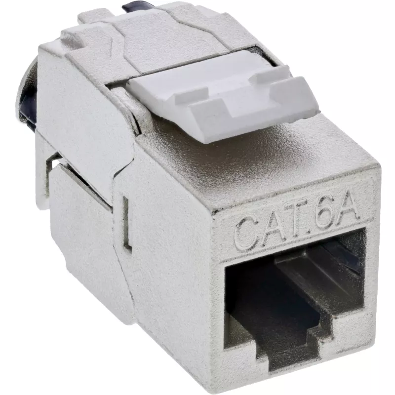 InLine 76202V Keystone RJ45-liitin ohut, SNAP-In, Cat.6A, integroitu nippuside, 10 kpl