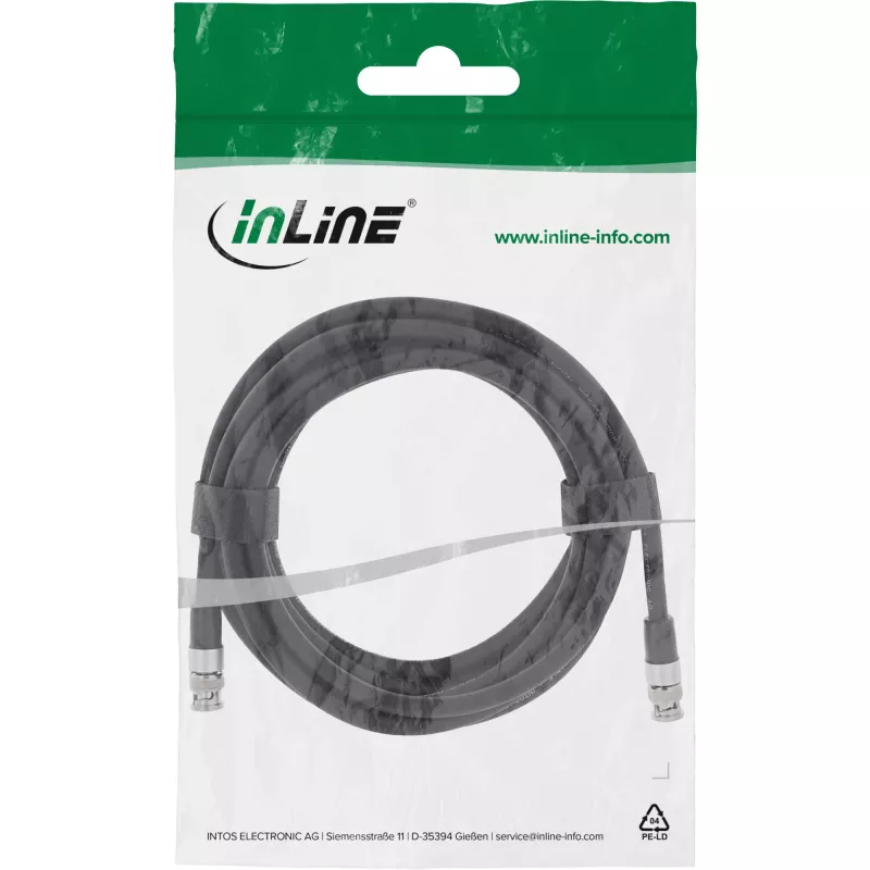 InLine 10805S BNC-videokaapeli, 12G-SDI, 4K 60Hz, 75 Ohm, 5 m