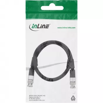 InLine BNC-videokaapeli, 12G-SDI, 4K60Hz, 75 Ohm, 0,5 m, 10855S