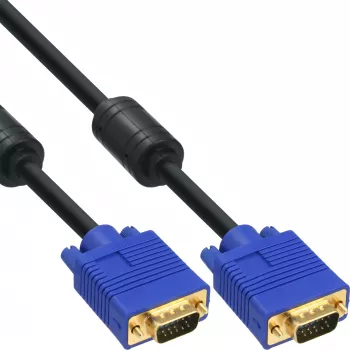 InLine 17715T S-VGA-kaapeli, 15-nastainen HD uros/uros, musta, 1,5 m