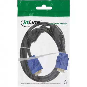 InLine 17715T S-VGA-kaapeli, 15-nastainen HD uros/uros, musta, 1,5 m