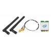 Langaton WLAN/Bluetooth-sarja SHUTTLE WLN-M12 Intel AX210 M.2 -kortilla, triband-Wi‑Fi 6E (2,4/5/6 GHz), 2x2, 2400 Mbit/s, ulkoiset antennit