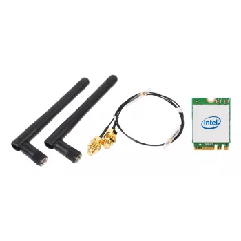 Langaton WLAN/Bluetooth-sarja SHUTTLE WLN-M12 Intel AX210 M.2 -kortilla, triband-Wi‑Fi 6E (2,4/5/6 GHz), 2x2, 2400 Mbit/s, ulkoiset antennit