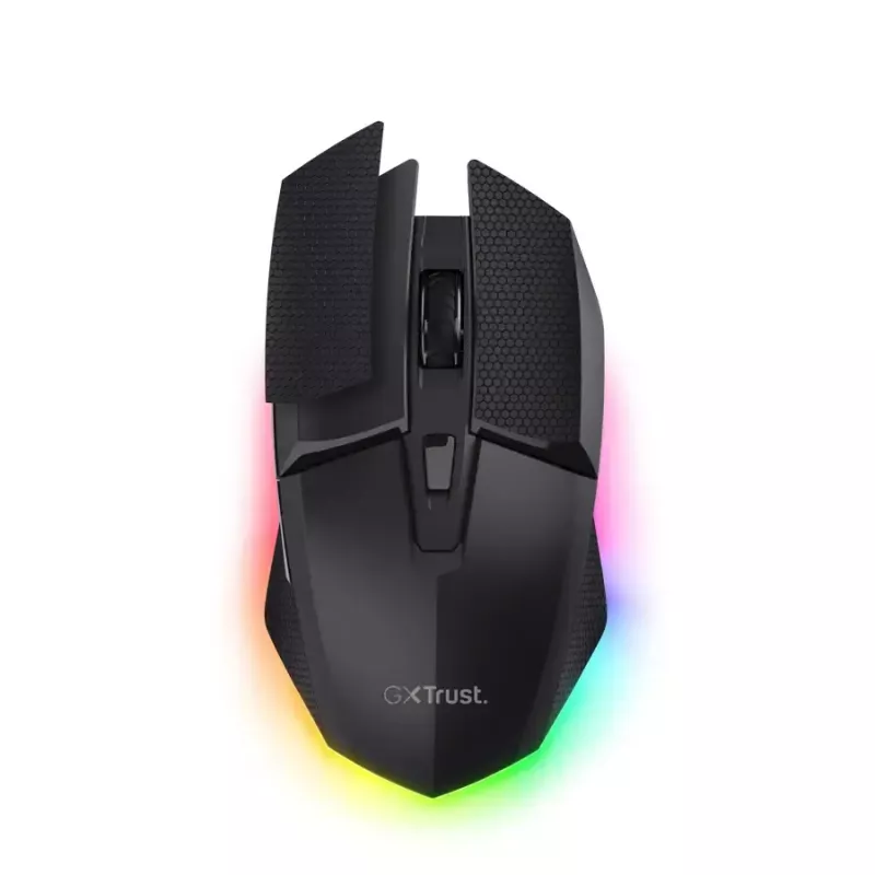 Pelihiiri TRUST GXT 122 Felox+ — oikeakätinen, optinen, RF Wireless + Bluetooth, 10000 DPI, 7 painiketta, Multi-LED, musta