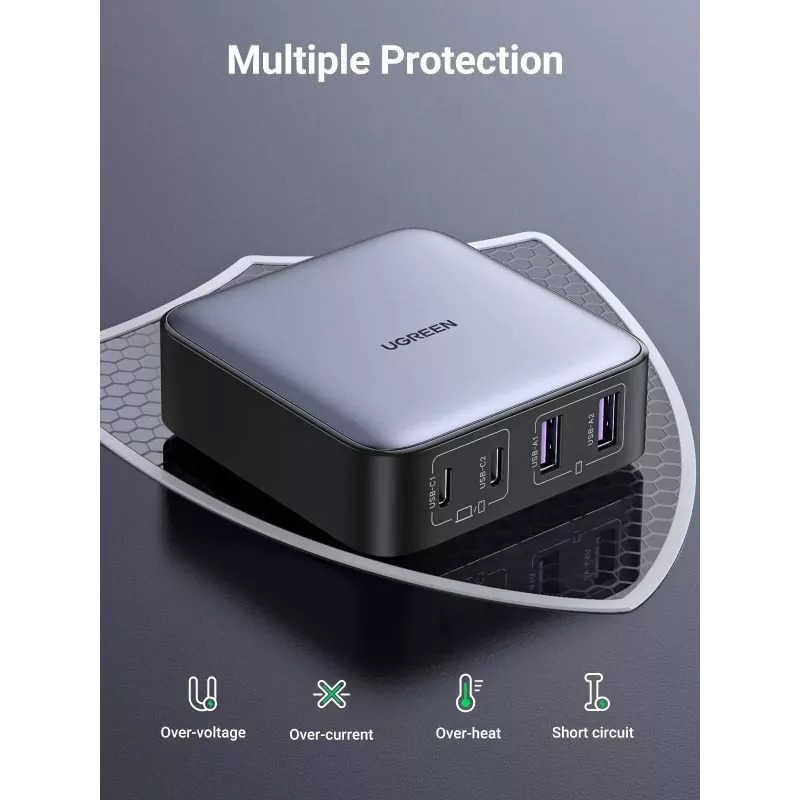Ugreen Nexode 65 W pöytäpikalaturi, 2x USB-A + 2x USB-C (90747)