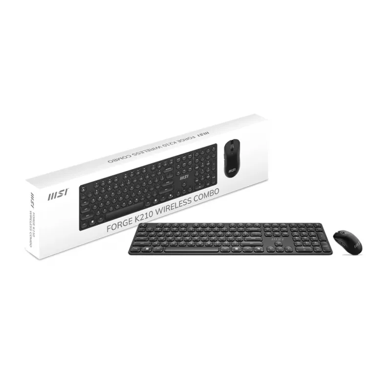 MSI FORGE K210 WIRELESS COMBO näppäimistö ja hiiri sisältäen Home/Office USB musta